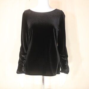 Laundry By Shelli Segal Black Velvet Shirt Size Small